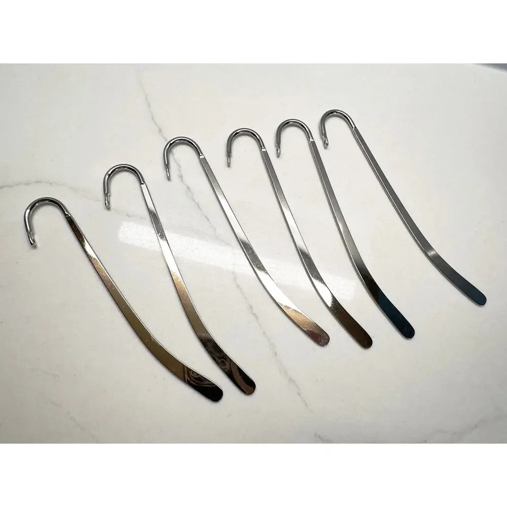 6pcs Vintage Silver Metal Bookmarks Book Mark With Hook Jewelry Findings DIY